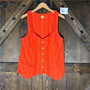 Free People Free-Est Textured Coral Button Vest NWOT – Size Large